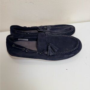 Rockport Men Slip on sued leather shoes navy blue US 9.5